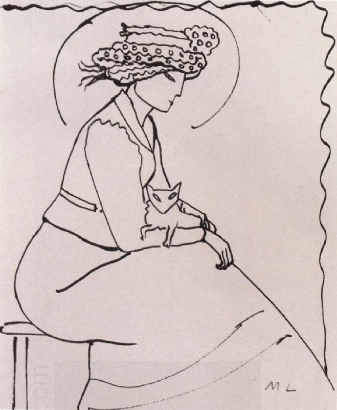 Marie Laurencin The lateral woman holding the cat